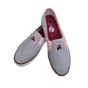 Sperry for Brooks Brothers Sneakers Shoes Seersucker Blue Green Red Size 10.5 M